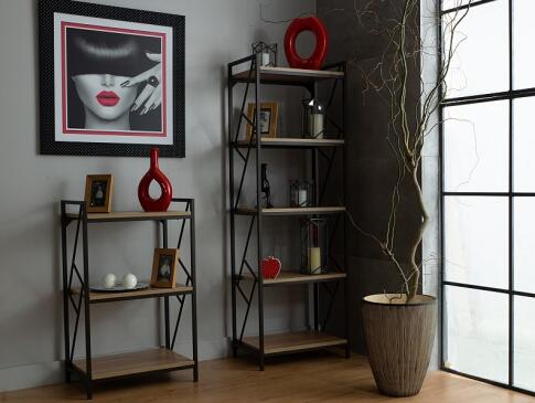 Стеллаж SIGNAL TABLO R5 дуб/т.коричневый, 180/60/40