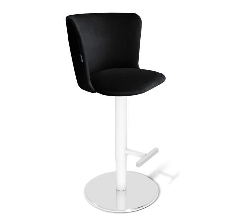 Стул барный Sheffilton SHT-ST36/S128 ночное затмение/хром/белый муар