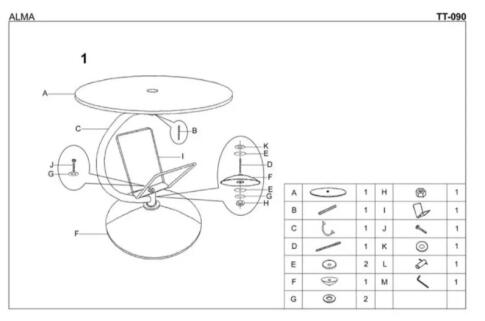 Стол журнальный HALMAR ALMA бесцветный/хром, 45/50