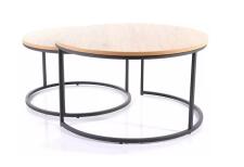 Комплект SIGNAL ATLANTA II (2 стола журнальных) дуб/черный Комплект SIGNAL ATLANTA II (2 стола журнальных) дуб/черный