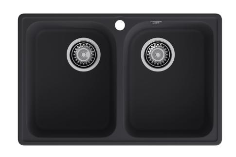 Кухонная мойка GRANFEST QUARZ Z-15 черный, без сифона