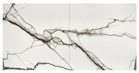 Стол обеденный HALMAR LUCIANO белый мрамор/черный 180-230/90