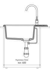 Кухонная мойка GRANFEST LEVEL LV-660L черный