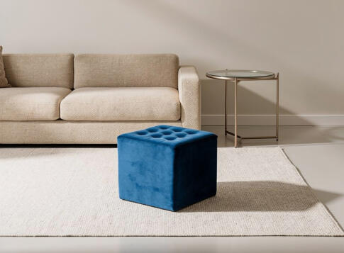 Пуф SIGNAL LORI Velvet Bluvel 86 темно-синий