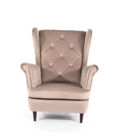 Кресло SIGNAL LADY Velvet Bluvel 40 темно-бежевый/венге