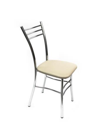 Стул ВВР Трио ваниль/хром, экокожа