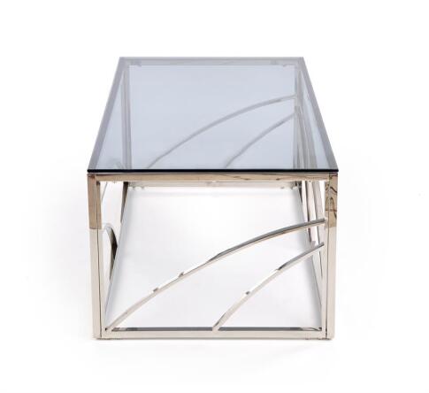 Стол журнальный HALMAR UNIVERSE дымчатый/серебристый, 120/60/45