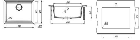 Мойка кухонная AQUASANITA Fast SQF 103 601 AW black metallic