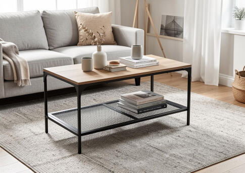 Стол журнальный SIGNAL LEX L дуб/черный, 90/45