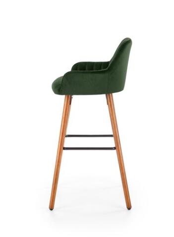Стул барный HALMAR H93 темно-зеленый/орех