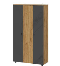 Шкаф NN Мебель (МС Байкал К) Дуб Золотой/Графит, трехстворчатый (SAFE)