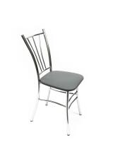 Стул ВВР Трилогия серый/хром, экокожа