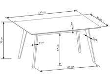 Комплект HALMAR CORDOBA (стол + 4 стула) дуб, 120/80/75