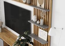 Стенка МК Стиль БОСТОН НМ-001 дуб крафт золотой/серый шифер