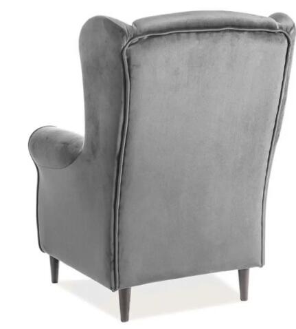 Кресло SIGNAL BARON Velvet Bluvel 14 серый/венге