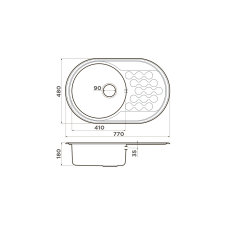 Кухонная мойка из нержавейки Omoikiri Kasumigaura 77-IN нержавеющая сталь