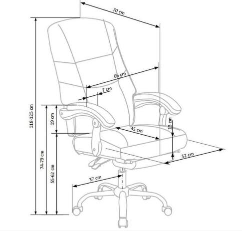 Кресло компьютерное HALMAR ALVIN черный/хром