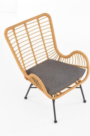 Кресло HALMAR IKARO натуральный/серый