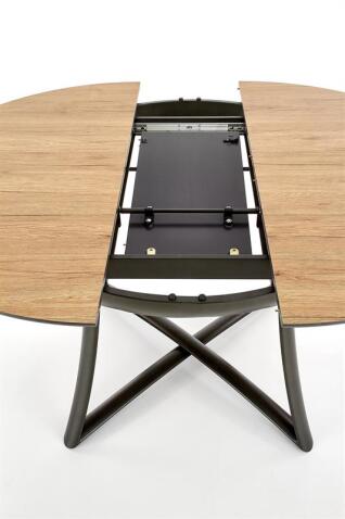 Стол обеденный HALMAR MORETTI дуб натуральный/черный 118-148/118