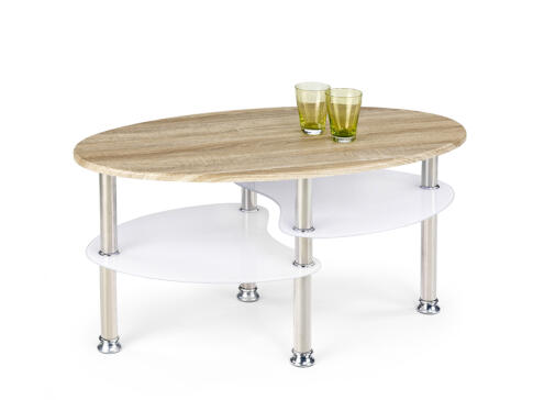 Стол журнальный HALMAR MEDEA дуб сонома/белый, 90/50/45 Стол журнальный HALMAR MEDEA дуб сонома/белый, 90/50/45