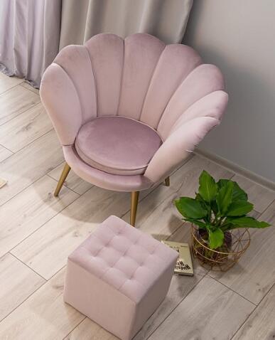 Пуф SIGNAL LORI Velvet Bluvel 52 античный розовый