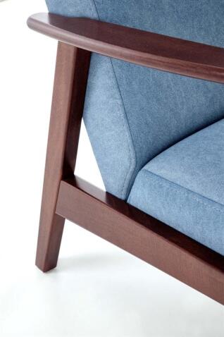 Диван HALMAR MILANO 2S tap. Castel 74 синий/орех