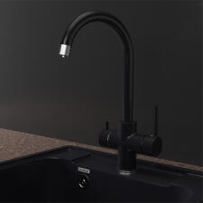 Смеситель для кухни GRANFEST QUARZ Z-5422 черный Смеситель для кухни GRANFEST QUARZ Z-5422 черный