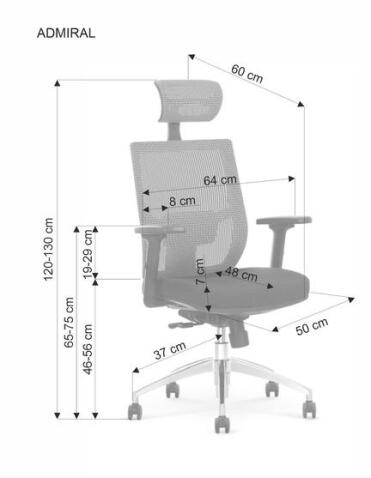 Кресло компьютерное HALMAR ADMIRAL черный/серый