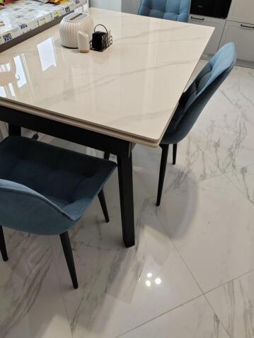 Стол обеденный SIGNAL JOHN белый/черный 120-180/85