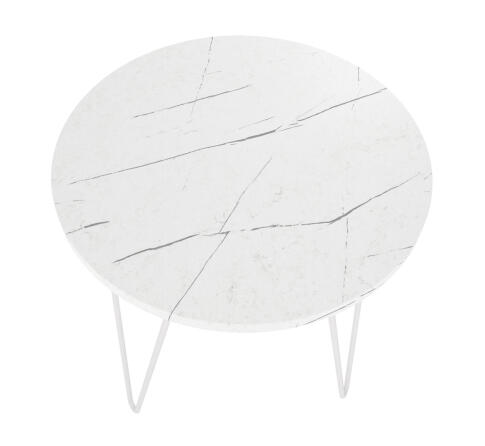 Стол журнальный Sheffilton SHT-CT79 белый мрамор/белый муар