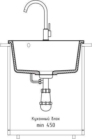 Кухонная мойка GRANFEST URBAN UR-649 темно-серый