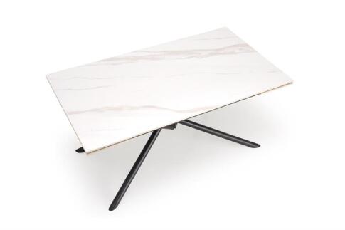 Стол обеденный HALMAR VITORINO белый мрамор/черный 160-220/90