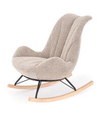 Кресло-качалка HALMAR LUIS темно-бежевый/черный/натуральный