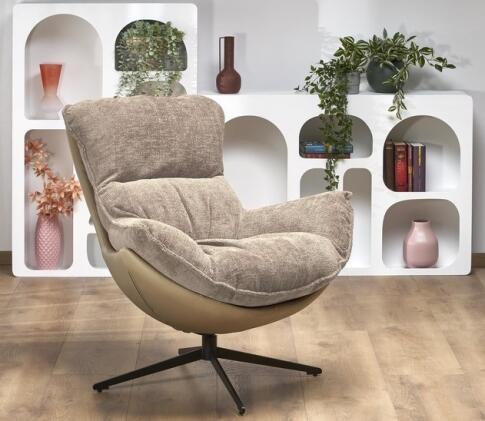 Кресло HALMAR LOBSTER бежевый/черный