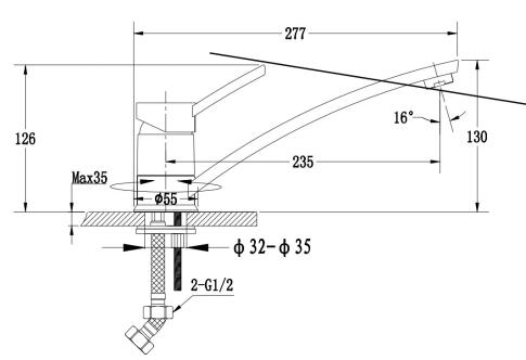 Смеситель для кухни GRANFEST 1724 терракот