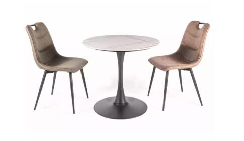 Стол обеденный SIGNAL ESPERO белый мат/черный мат 80