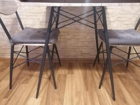 Комплект HALMAR KABIR (обеденный стол + 2 стула) дуб сан ремо/черный 70/70/75