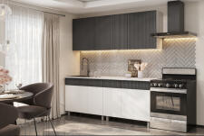 Кухонный гарнитур NN Мебель "София" 2 м Белый/Бланж/Графит матовый/Антарес