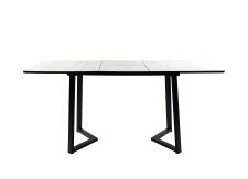 Стол ВВР Миллер дуб крафт белый/черный №5, ЛДСП 120-160/80