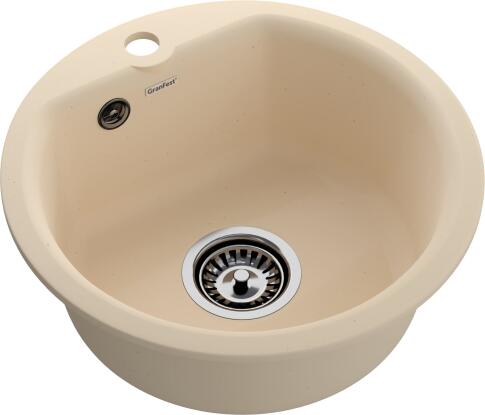 Кухонная мойка GRANFEST SMART SM-435 бежевый + сифон
