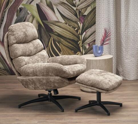 Кресло HALMAR DARIO бежевый/черный