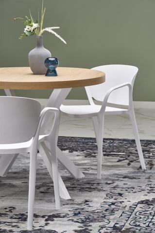 Стол обеденный HALMAR PERONI дуб золотой/белый 100-250/100