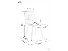 Стул SIGNAL MILA MATT Velvet tap. 85 серый/черный