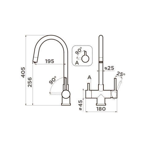 Смеситель для кухни Omoikiri Akita GB графит