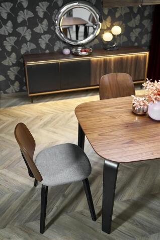 Стол обеденный HALMAR PEDRO орех/черный 160/90