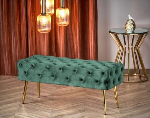Скамья HALMAR ATHENA темно-зеленый/золотой