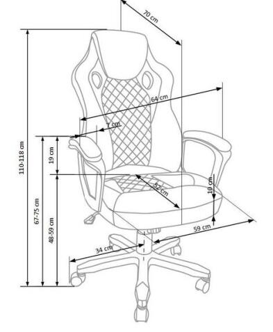 Кресло компьютерное HALMAR BAFFIN черный/красный