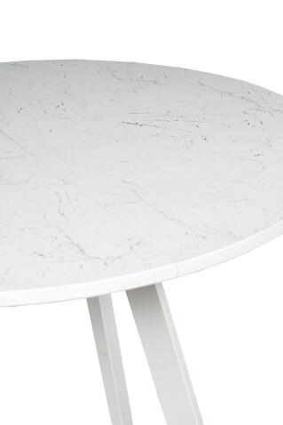 Стол ВВР Элип-2 Мрамор марквина белый/белый профиль