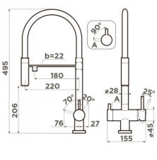 Смеситель для кухни Omoikiri Kanto-AZ azur blue