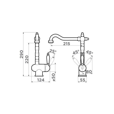 Смеситель для кухни Omoikiri Kyoto-AB античная латунь